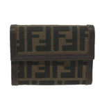 FENDI Zucca Canvas Wallet Black Brownai711
