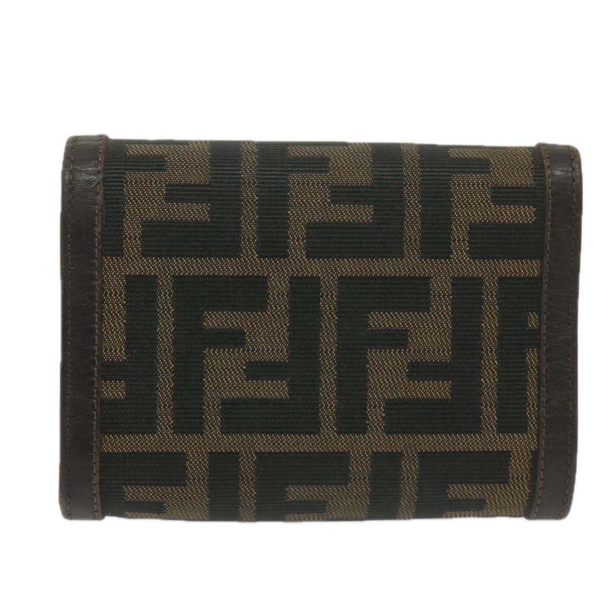 FENDI Zucca Canvas Wallet Black Brownai711