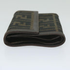 FENDI Zucca Canvas Wallet Black Brownai711