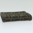 FENDI Zucca Canvas Wallet Black Brownai711