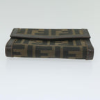 FENDI Zucca Canvas Wallet Black Brownai711
