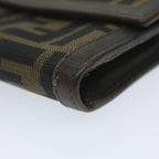 FENDI Zucca Canvas Wallet Black Brownai711