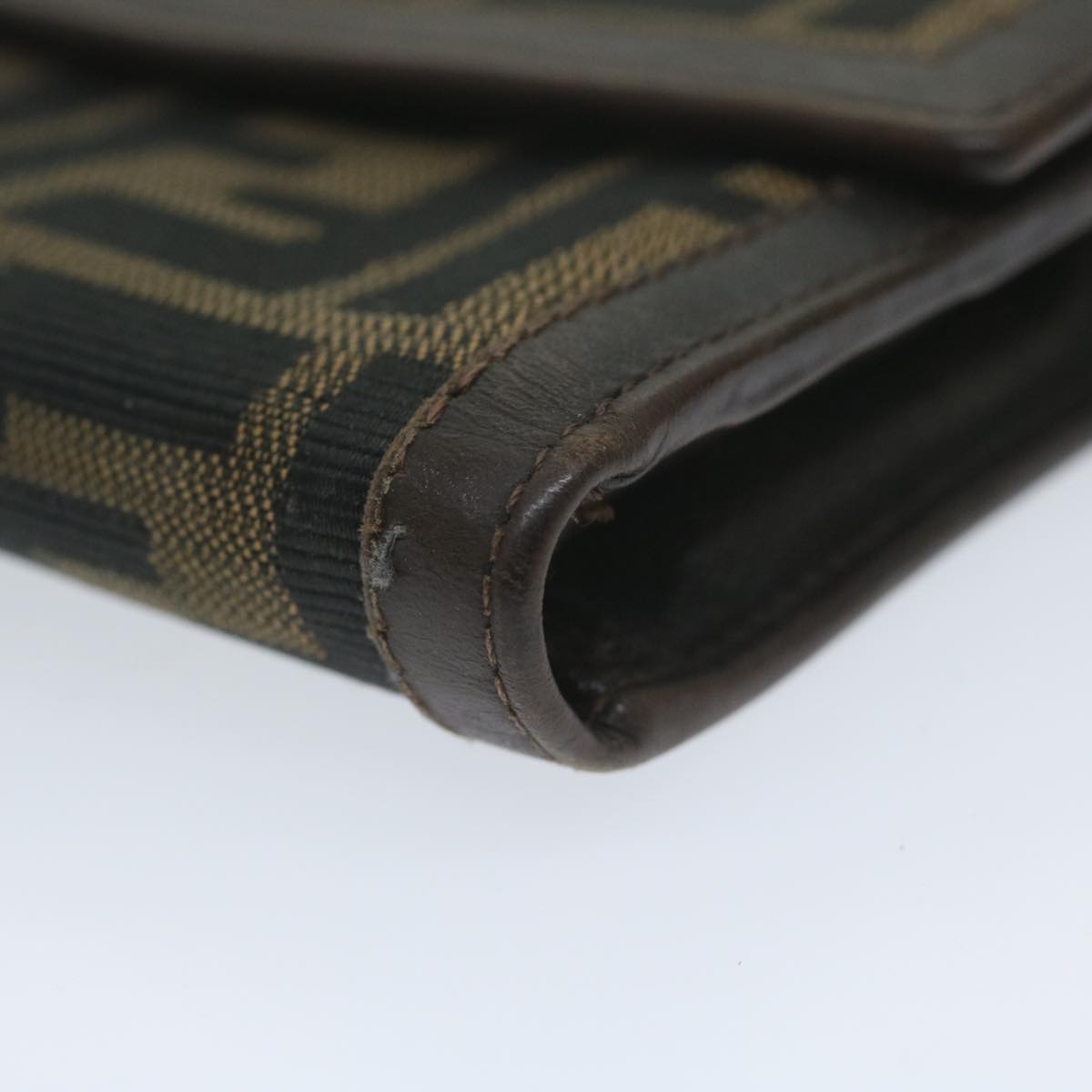FENDI Zucca Canvas Wallet Black Brownai711