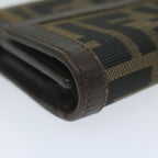 FENDI Zucca Canvas Wallet Black Brownai711