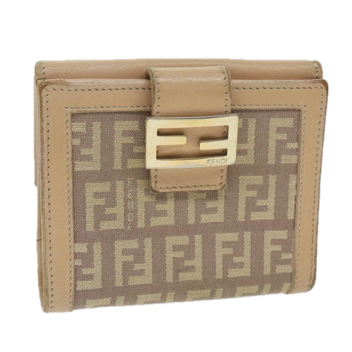 FENDI Zucchino Canvas Mamma Wallet Beigeai712