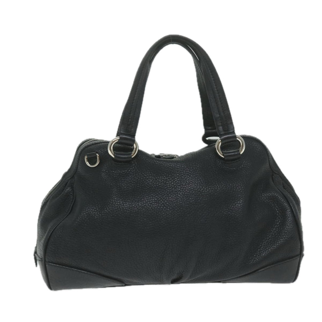 CELINE Hand Bag Leather Black  ai731