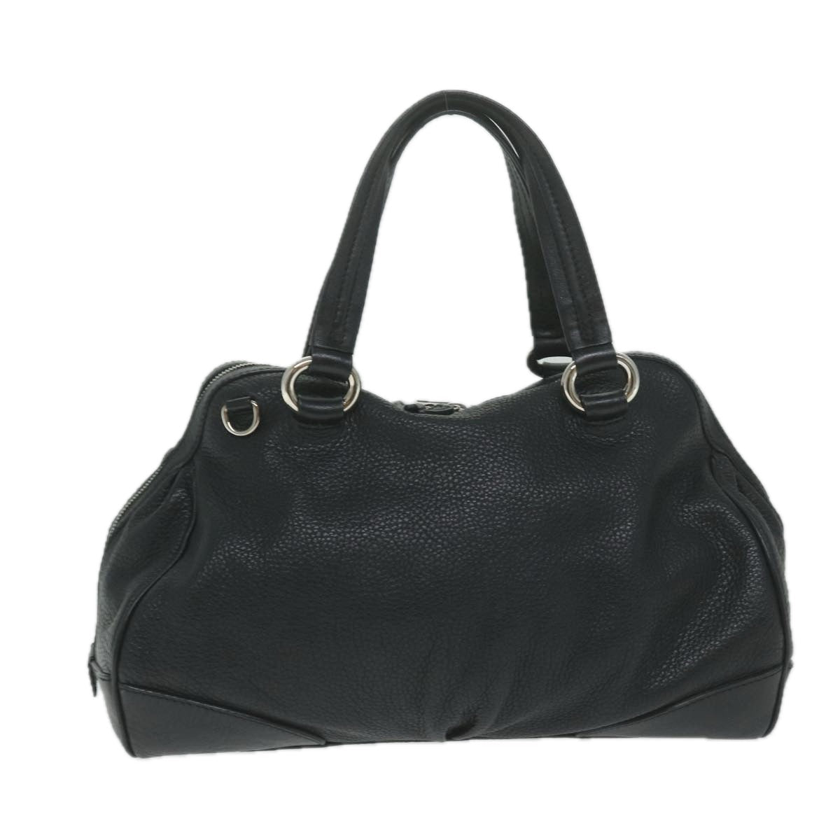 CELINE Hand Bag Leather Black  ai731