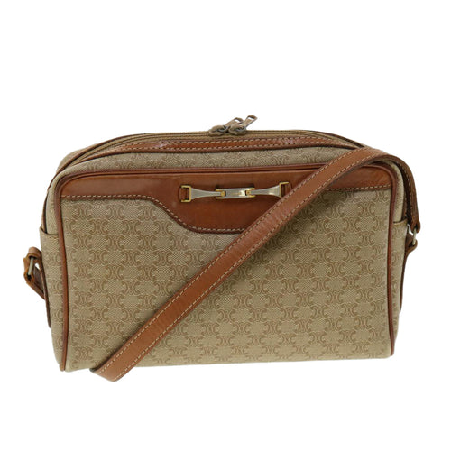 CELINE Macadam Canvas Shoulder Bag Beige  am3110