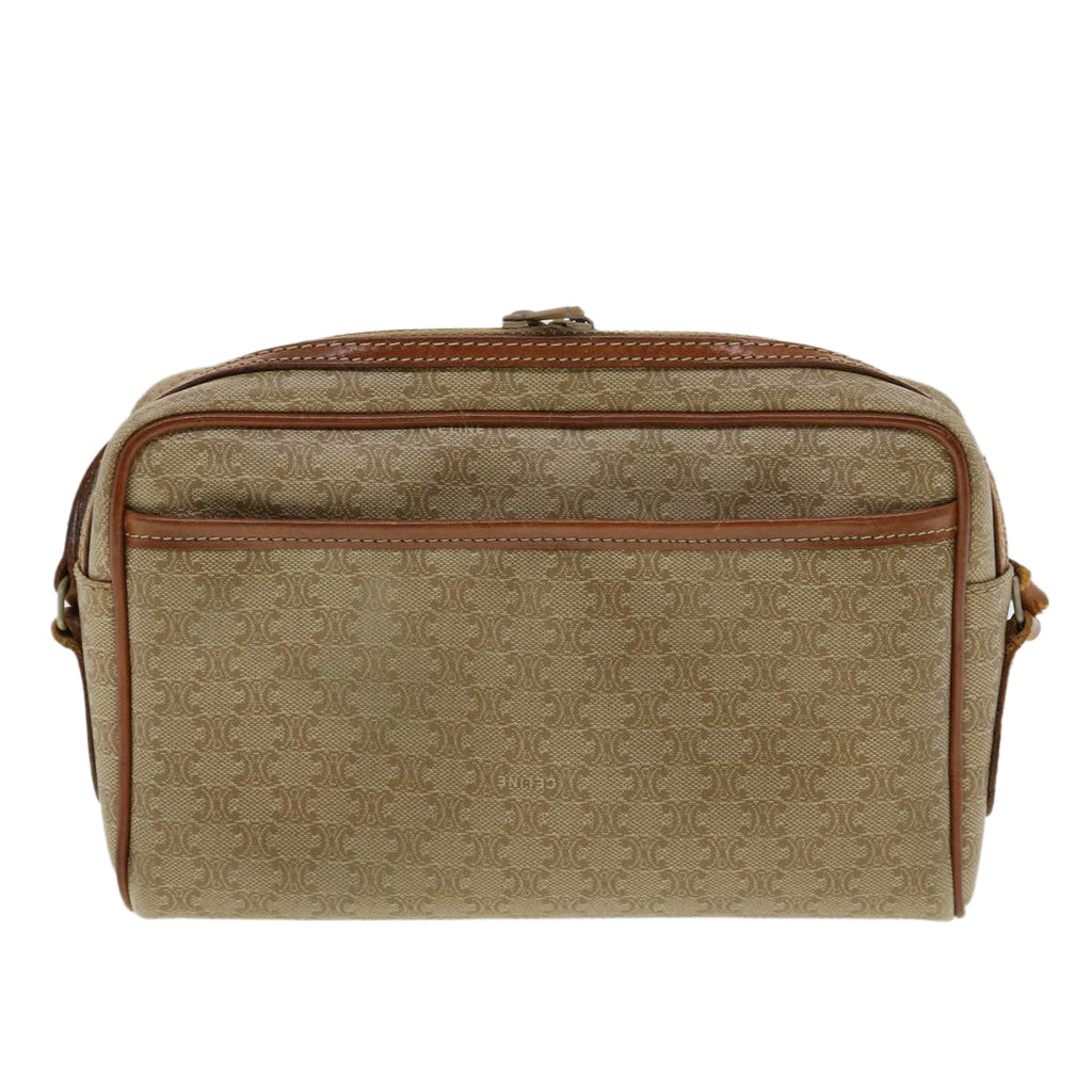 CELINE Macadam Canvas Shoulder Bag Beige  am3110