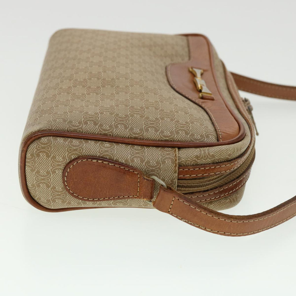 CELINE Macadam Canvas Shoulder Bag Beige  am3110