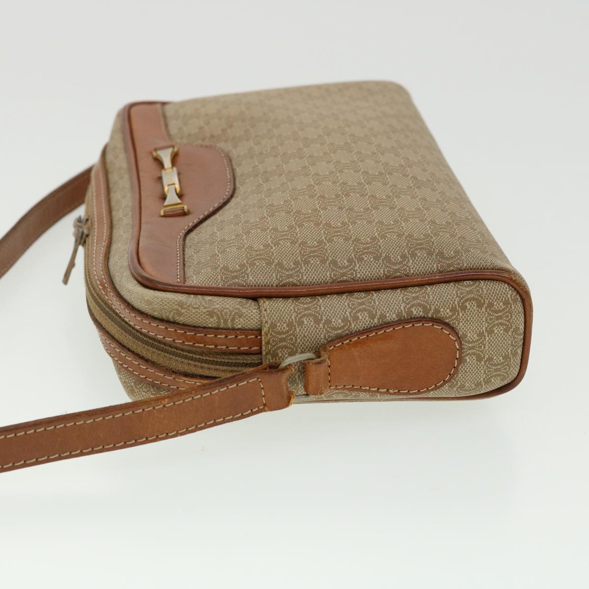 CELINE Macadam Canvas Shoulder Bag Beige  am3110