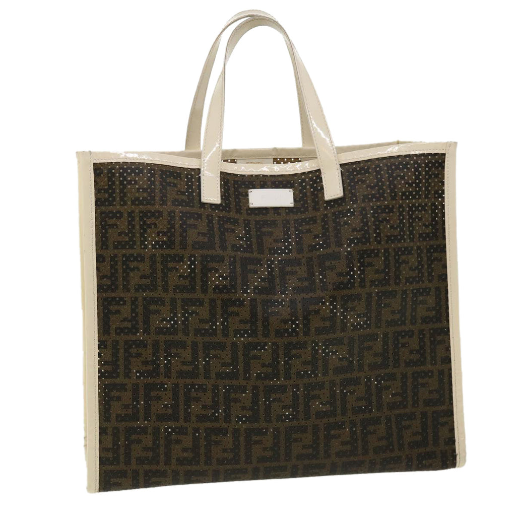 FENDI Zucca Canvas punching Tote Bag Brown  am3208