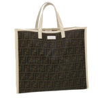 FENDI Zucca Canvas punching Tote Bag Brown  am3208