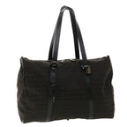 FENDI Zucchino Canvas Boston Bag Black  am3471