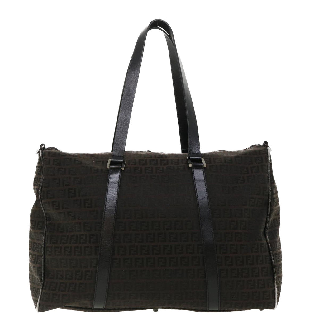 FENDI Zucchino Canvas Boston Bag Black  am3471