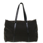 FENDI Zucchino Canvas Boston Bag Black  am3471