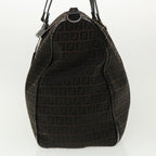 FENDI Zucchino Canvas Boston Bag Black  am3471