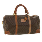 CELINE Macadam Canvas Boston Bag PVC Leather Brown  am3472