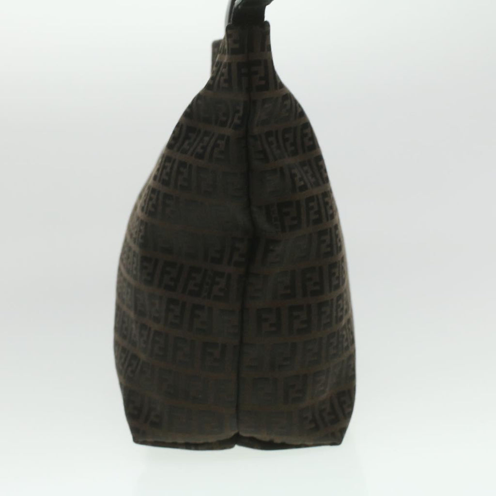 FENDI Zucchino Canvas Tote Bag Dark Brown  am3762