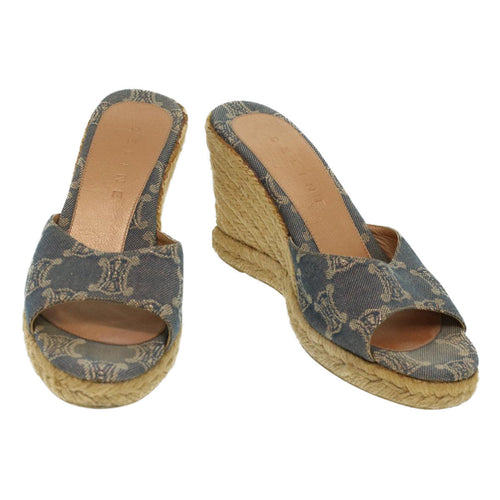 CELINE Paris Macadam Canvas pumps 9B Blue  am3772