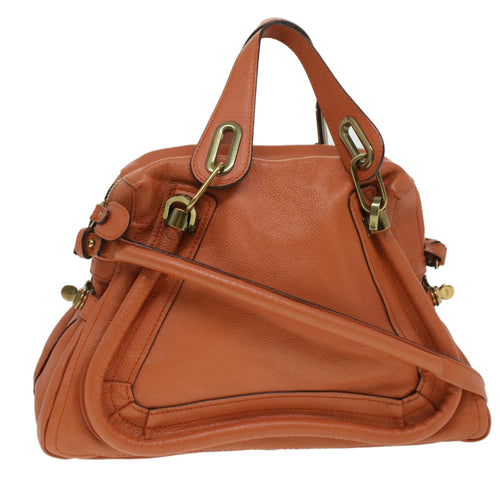 Chloe Shoulder Bag Leather 2way Orange 02-12-63-65 am3806
