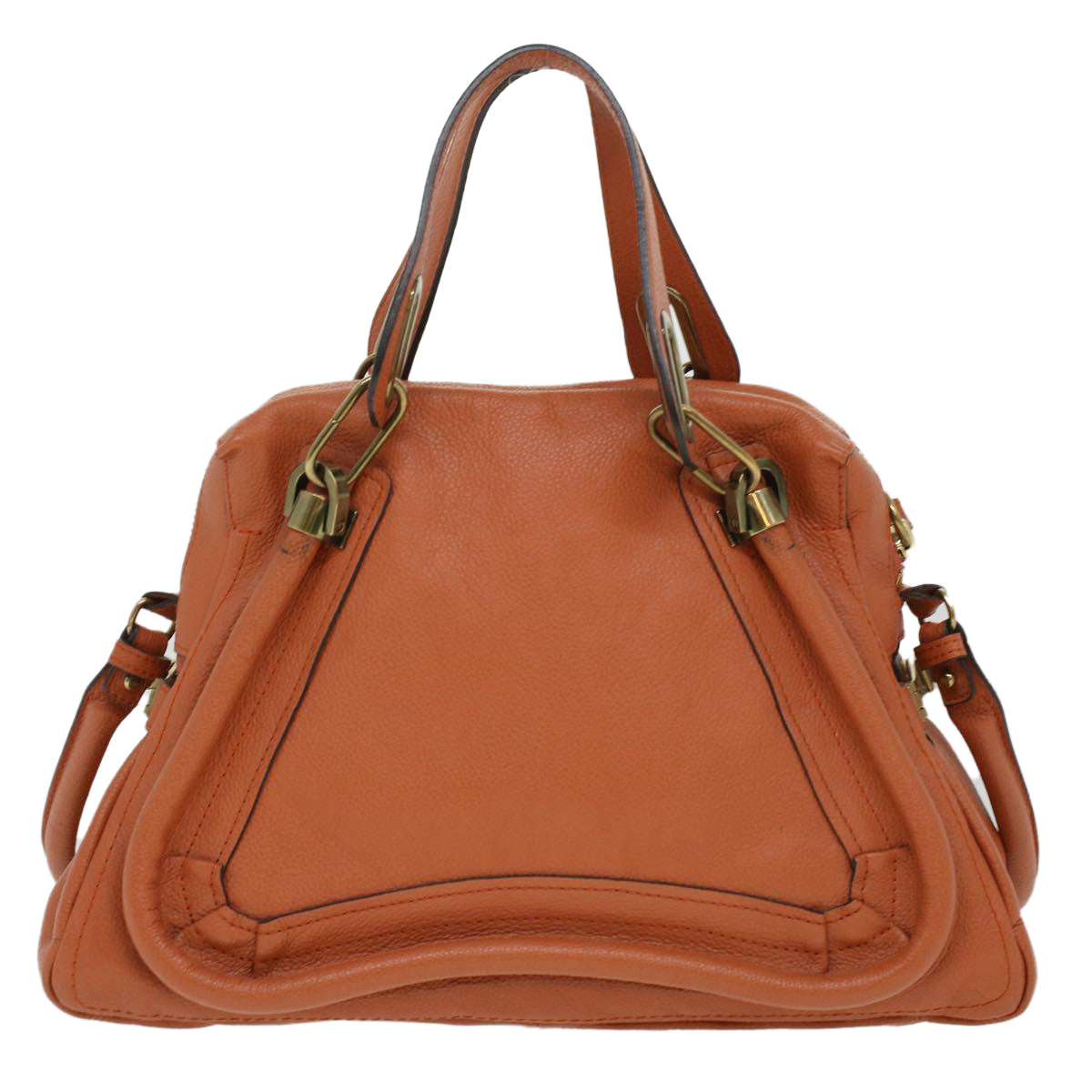 Chloe Shoulder Bag Leather 2way Orange 02-12-63-65 am3806