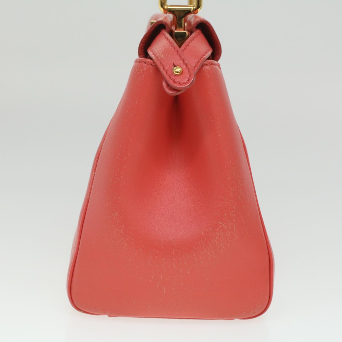 FENDI micro picaboo Hand Bag Leather 2way Orange  am3883