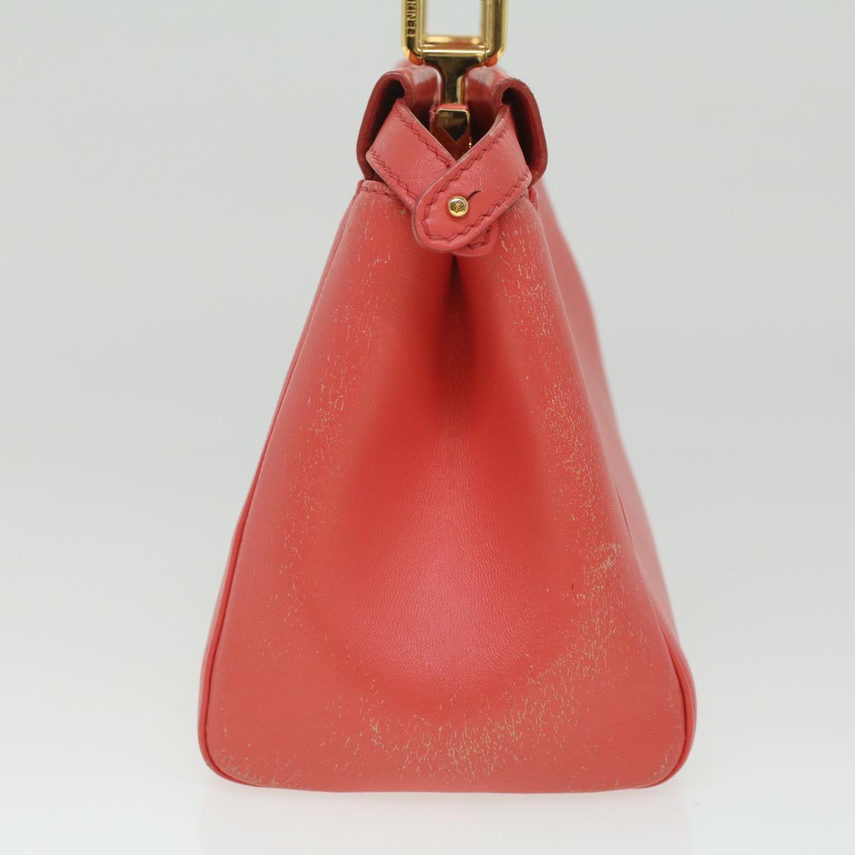 FENDI micro picaboo Hand Bag Leather 2way Orange Auth am3883