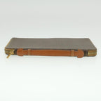 CELINE Macadam Canvas Travel Case PVC Leather Brown  am3943