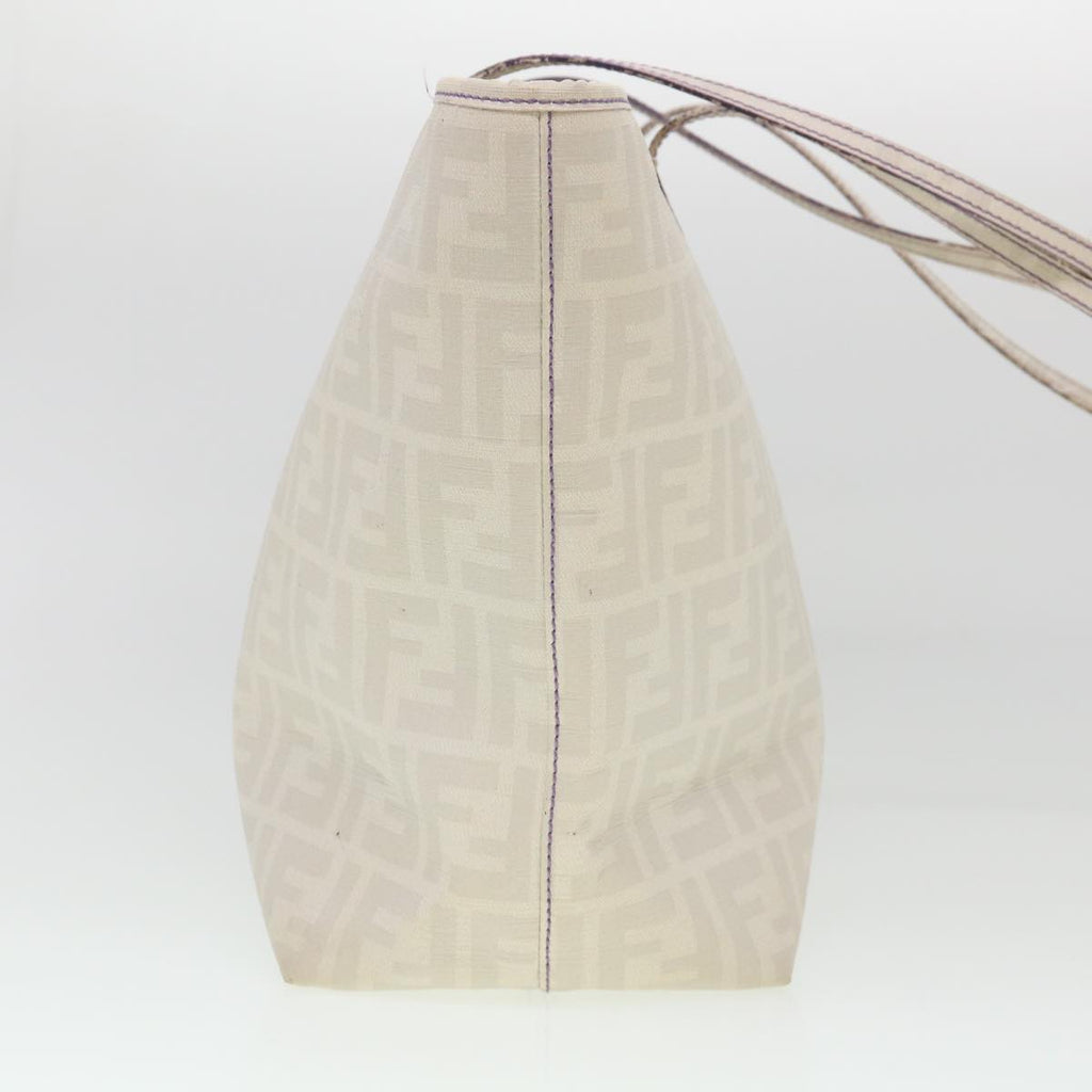 FENDI Zucca Canvas Tote Bag White 8BH185-UZD 108-211 Auth am4133