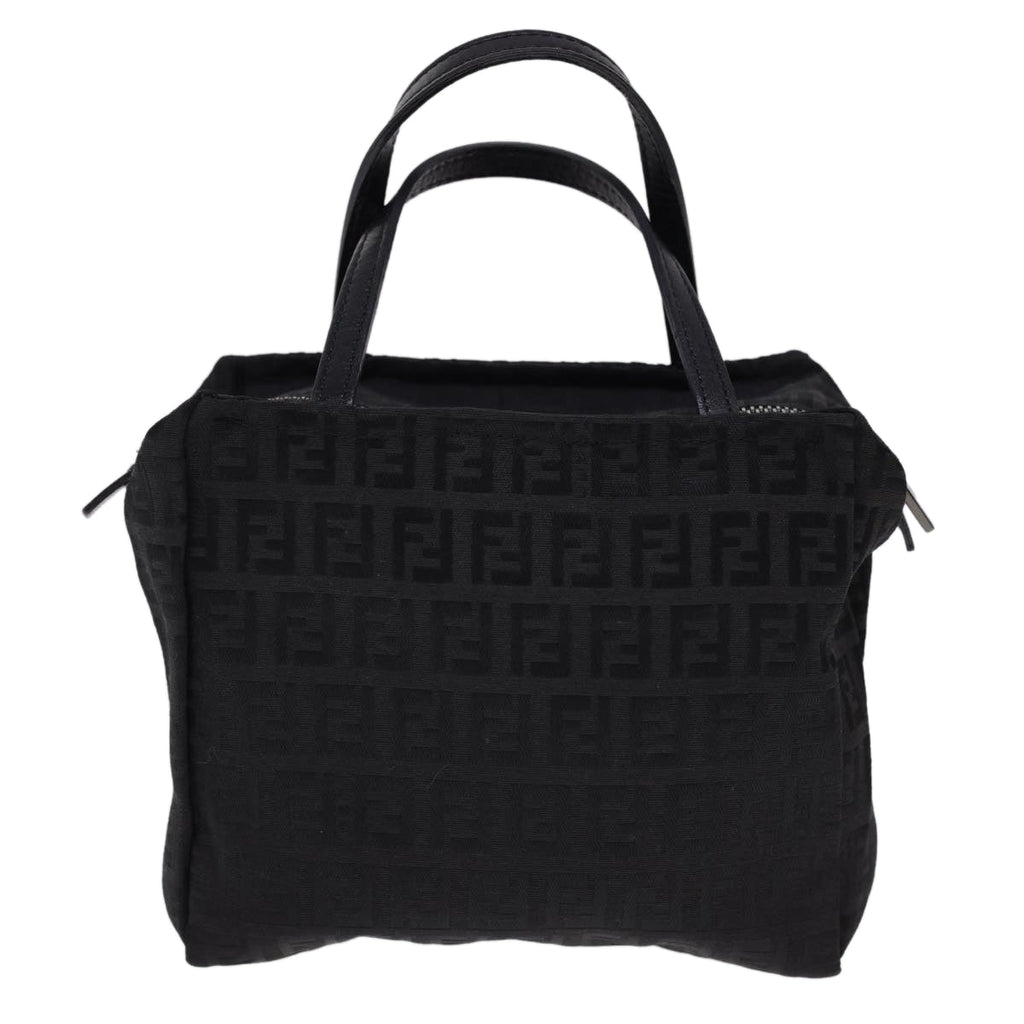FENDI Zucchino Canvas Hand Bag Black  am4149