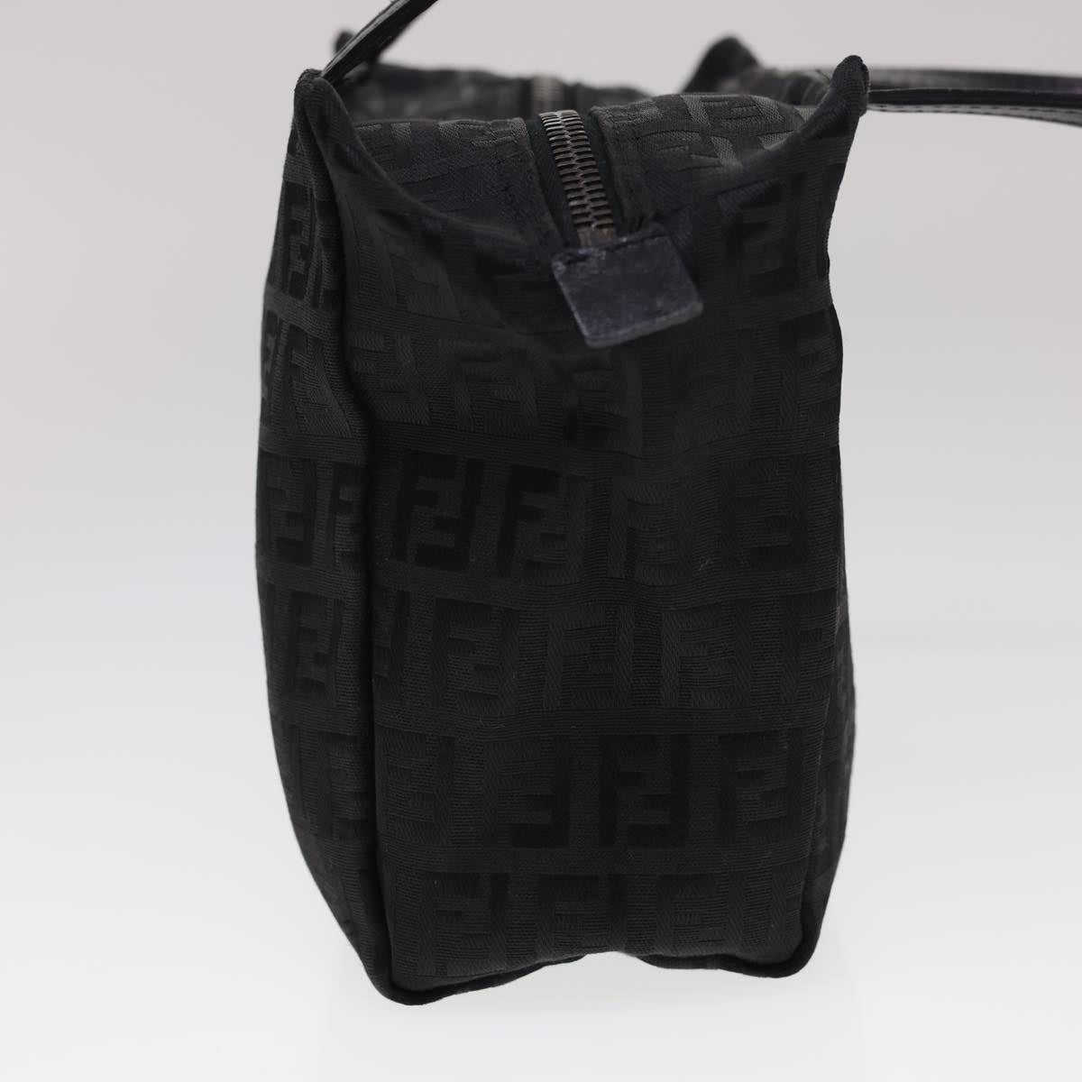 FENDI Zucchino Canvas Hand Bag Black Auth am4149