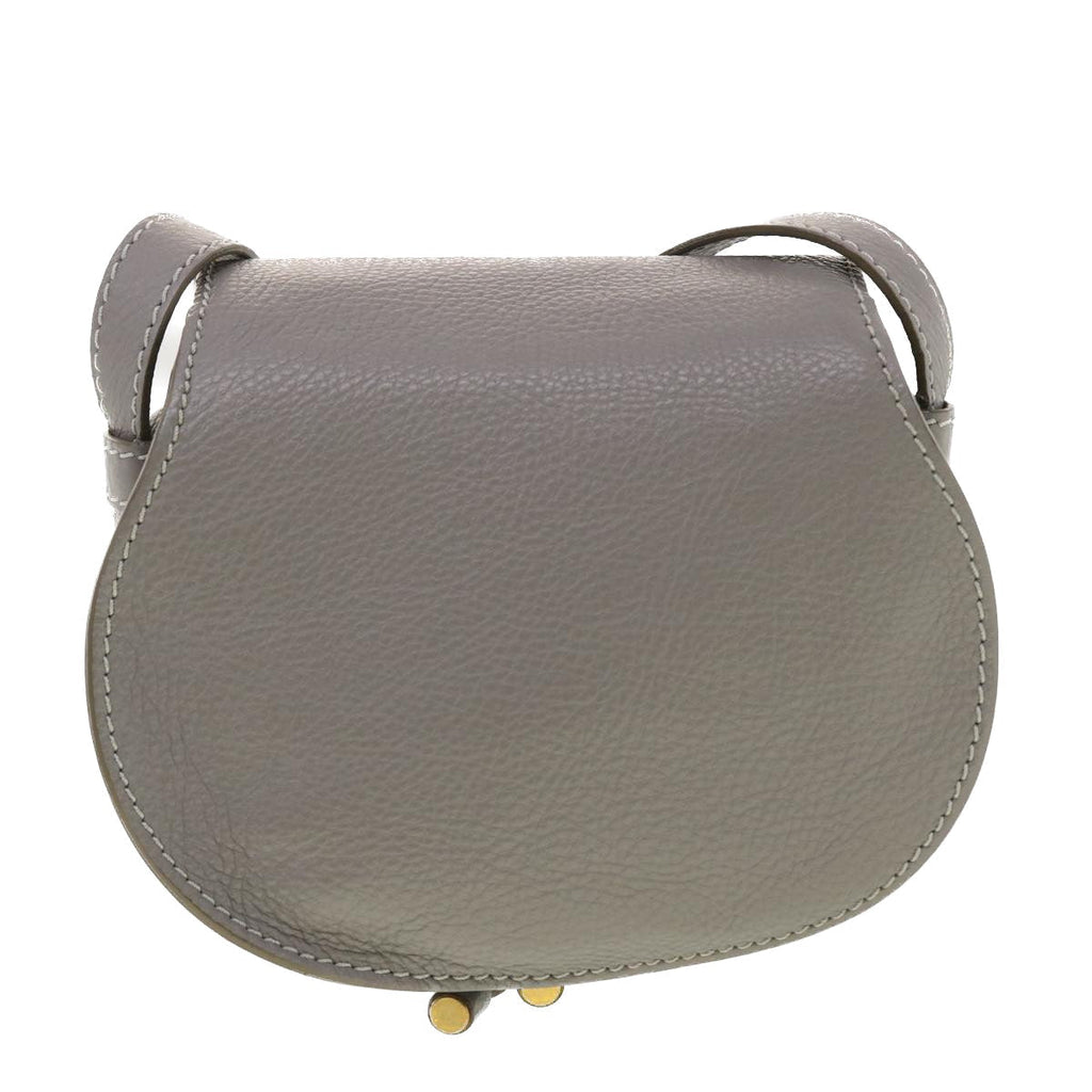 Chloe Mercy Small Saddle Shoulder Bag Leather Gray am4200