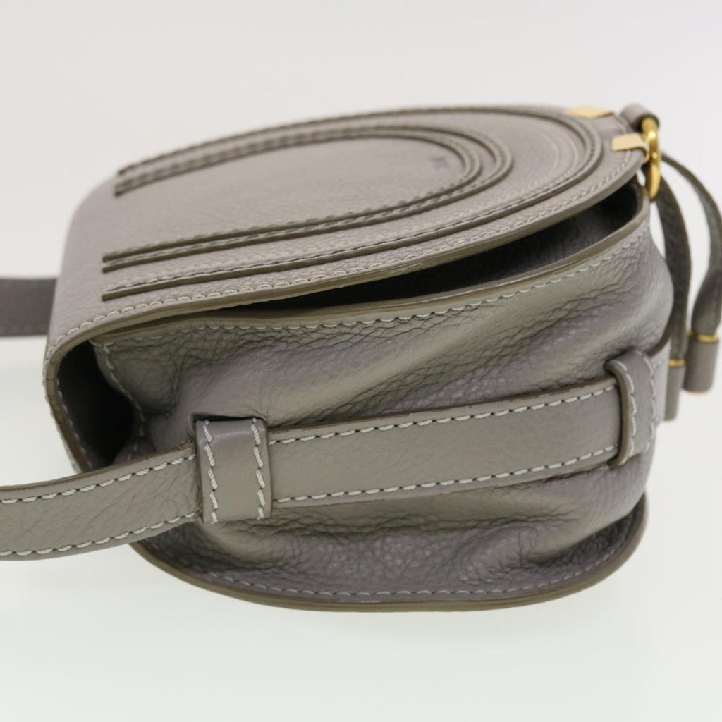 Chloe Mercy Small Saddle Shoulder Bag Leather Gray am4200