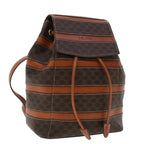 CELINE Macadam Canvas Backpack PVC Leather Brown  am4403