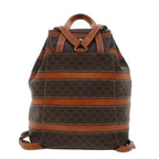 CELINE Macadam Canvas Backpack PVC Leather Brown  am4403