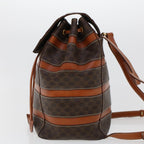 CELINE Macadam Canvas Backpack PVC Leather Brown  am4403