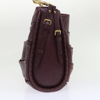 CHRISTIAN DIOR Hobo Shoulder Bag Leather Red 09-MA-0190 Auth am4586