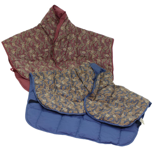 CELINE Paisley Shoulder Jacket Cotton 2Set Red Blue  am4784