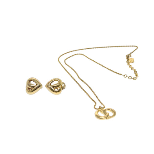 CHRISTIAN DIOR Accessories Necklace 2Set Gold Tone Auth am4822