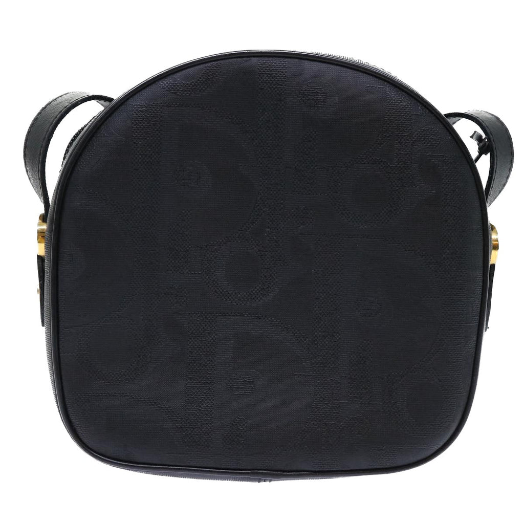 CHRISTIAN DIOR Trotter Canvas Shoulder Bag Black Auth am4872