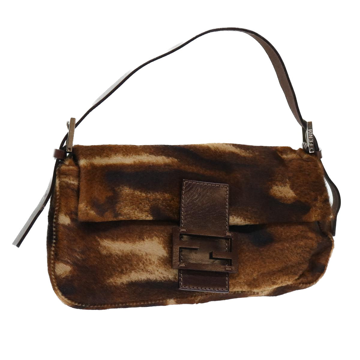 FENDI Mamma Baguette Shoulder Bag Harako leather Brownam4876