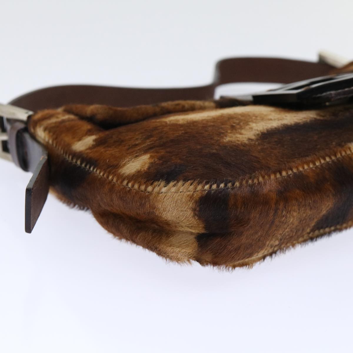 FENDI Mamma Baguette Shoulder Bag Harako leather Brownam4876