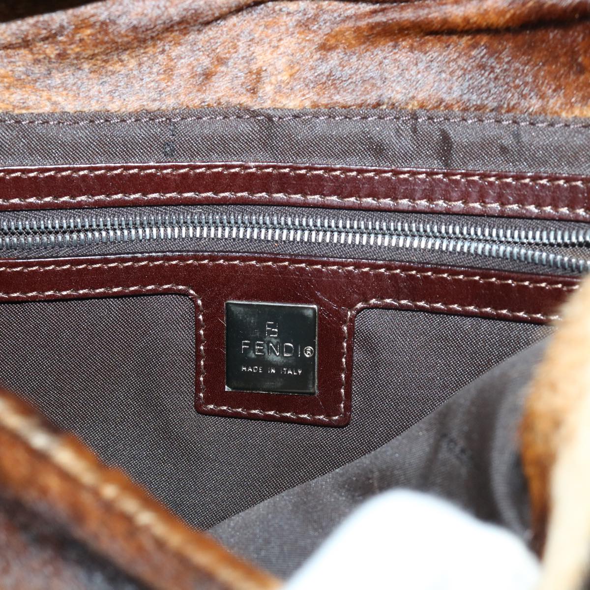 FENDI Mamma Baguette Shoulder Bag Harako leather Brownam4876