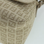 FENDI Zucchino Canvas Mamma Baguette Shoulder Bag Beigeam4994