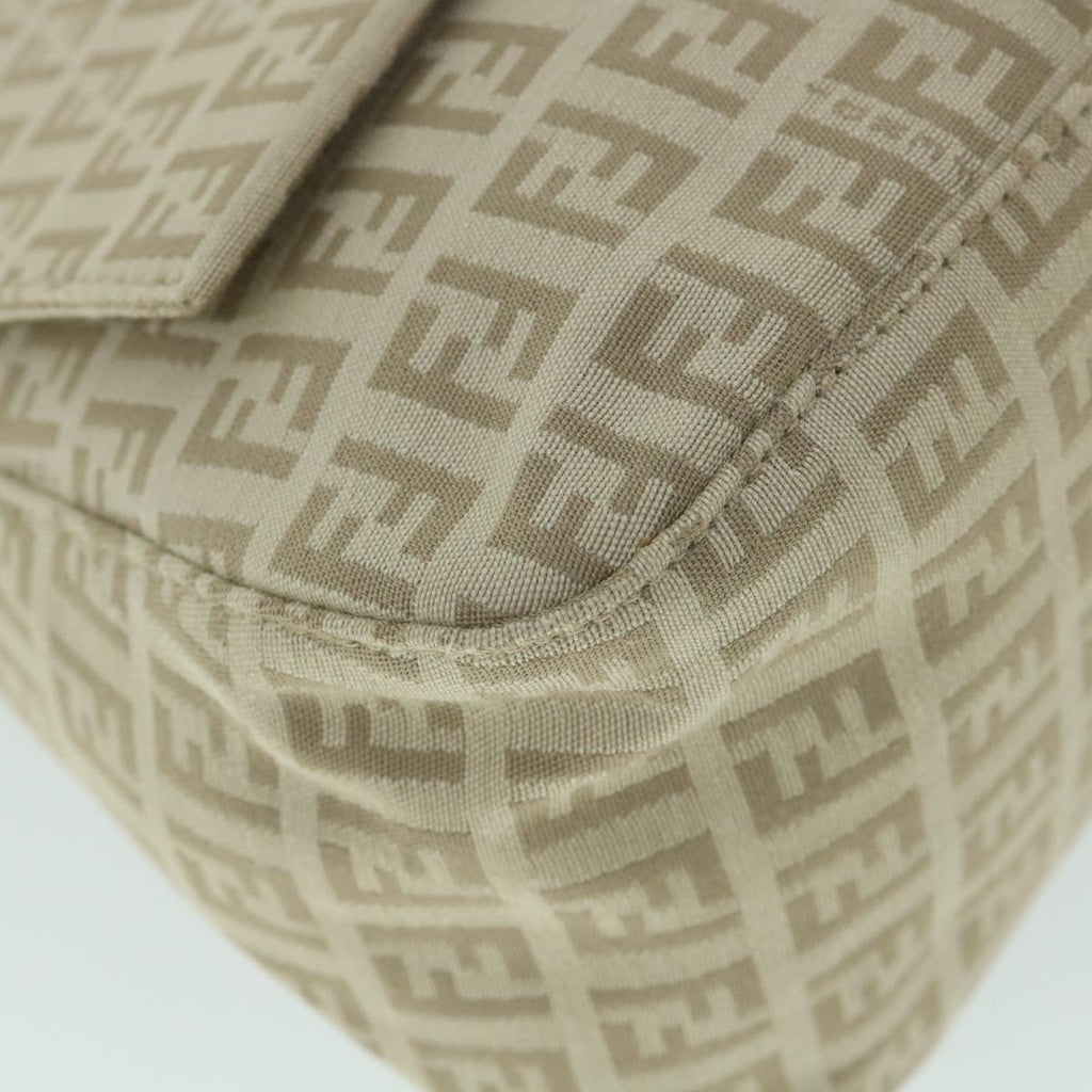 FENDI Zucchino Canvas Mamma Baguette Shoulder Bag Beigeam4994