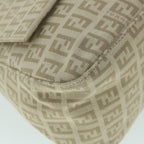 FENDI Zucchino Canvas Mamma Baguette Shoulder Bag Beigeam4994