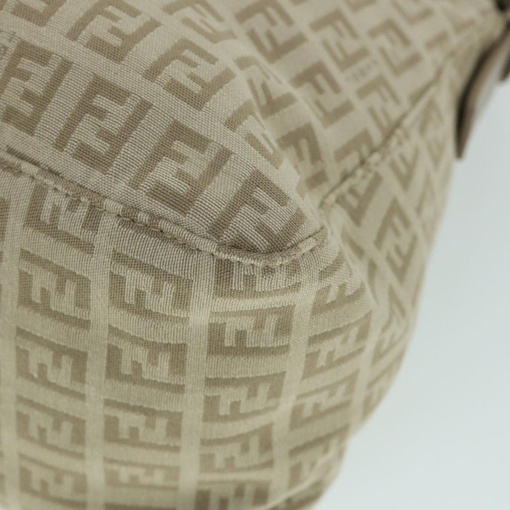 FENDI Zucchino Canvas Mamma Baguette Shoulder Bag Beigeam4994