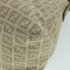 FENDI Zucchino Canvas Mamma Baguette Shoulder Bag Beigeam4994