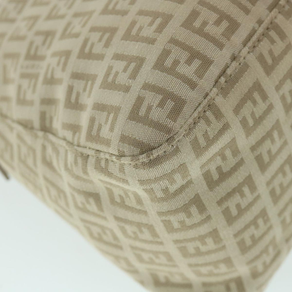 FENDI Zucchino Canvas Mamma Baguette Shoulder Bag Beigeam4994